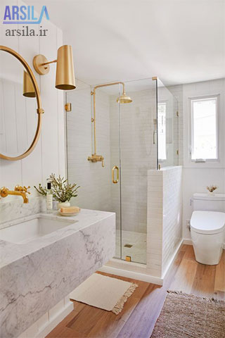 کاشی سرویس بهداشتی سفید طلایی
