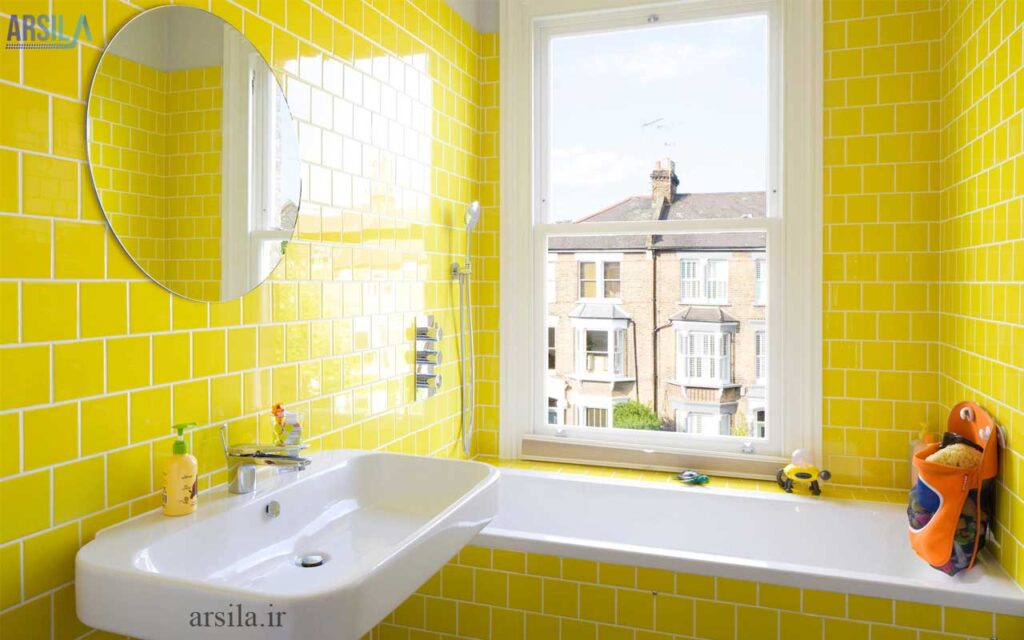 کاشی سرویس بهداشتی زرد