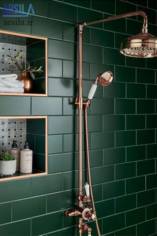 کاشی سبز برای سرویس بهداشتی