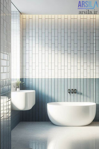 حمام با کاشی عمودی یا افقی