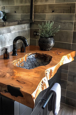 روشویی چوبی