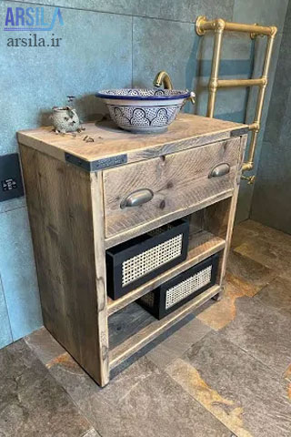 روشویی چوبی روستیک