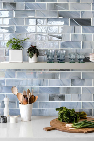 سرامیک آشپزخانه آبی