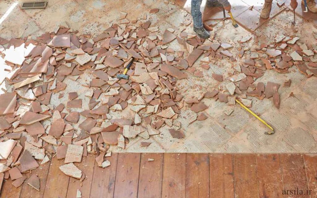 مراحل بازسازی خانه های قدیمی تعویض سرامیک